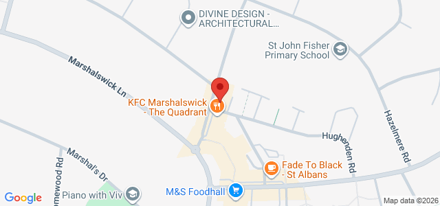 Map showing The Kebab Shop in St. Albans